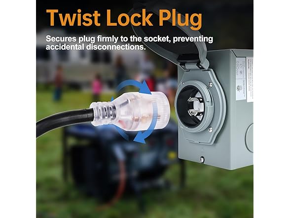 MaxWorks 51117 25 Ft Generator Extension Cord 30 Amp, 4-Prong