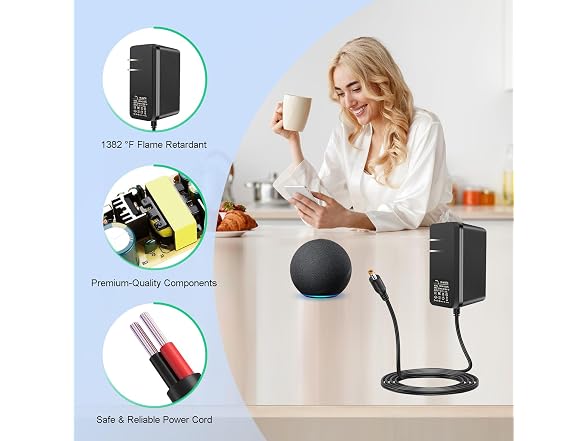 XZGm Power Cord Replacement for Alexa Echo Dot