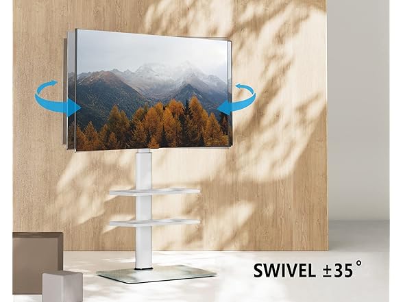 FITUEYES Floor TV Stand | 2 Shelves