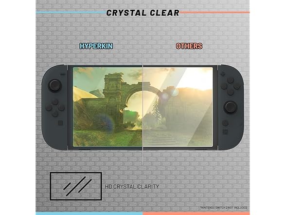 (2 Pack) Hyperkin Tempered Glass Screen Protector for Switch 2