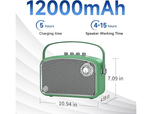 SUPNIU Retro Bluetooth Speaker | 120W