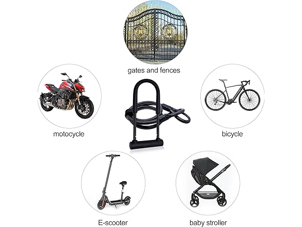 OZZNTF Bike U Lock,Heavy Duty Anti Theft Bicyc