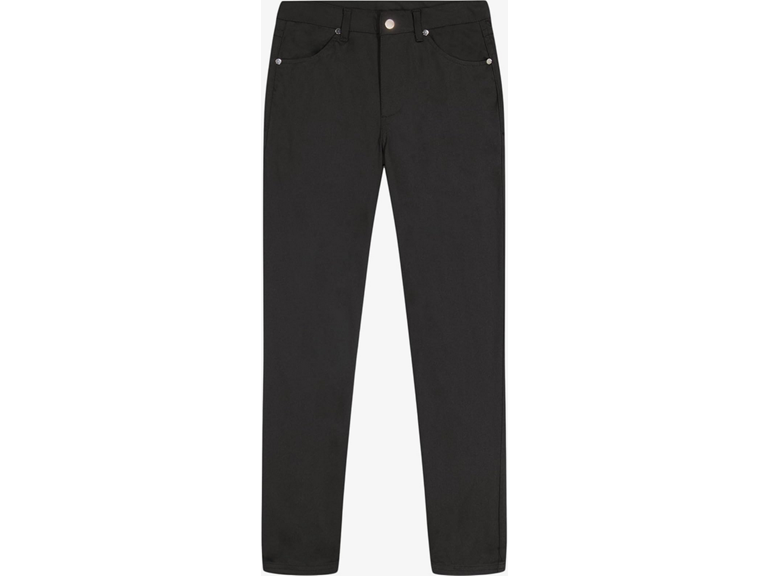 IZOD Boys' School Uniform Twill Khaki Pants, Flat Front & Comfortable Waistband, Black 5-Pocket, 12 Husky