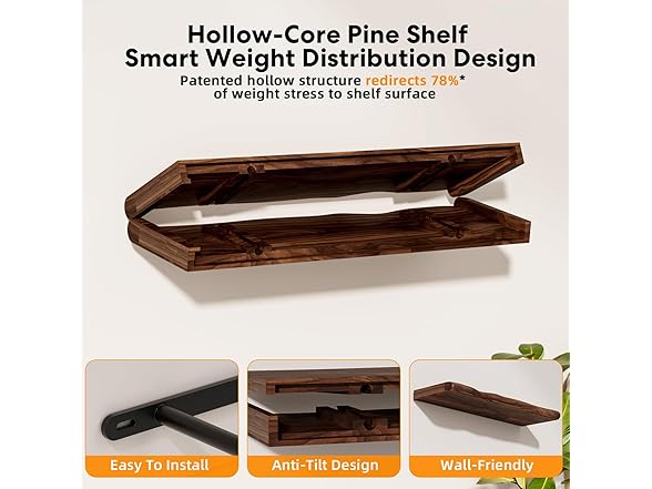 Avytronx Floating Shelves for Wall Walnut