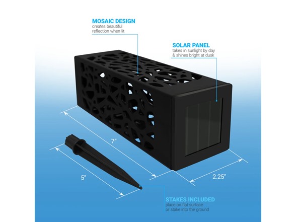 Aduro 2 Pack Solar Powered Outdoor LED Path Lights