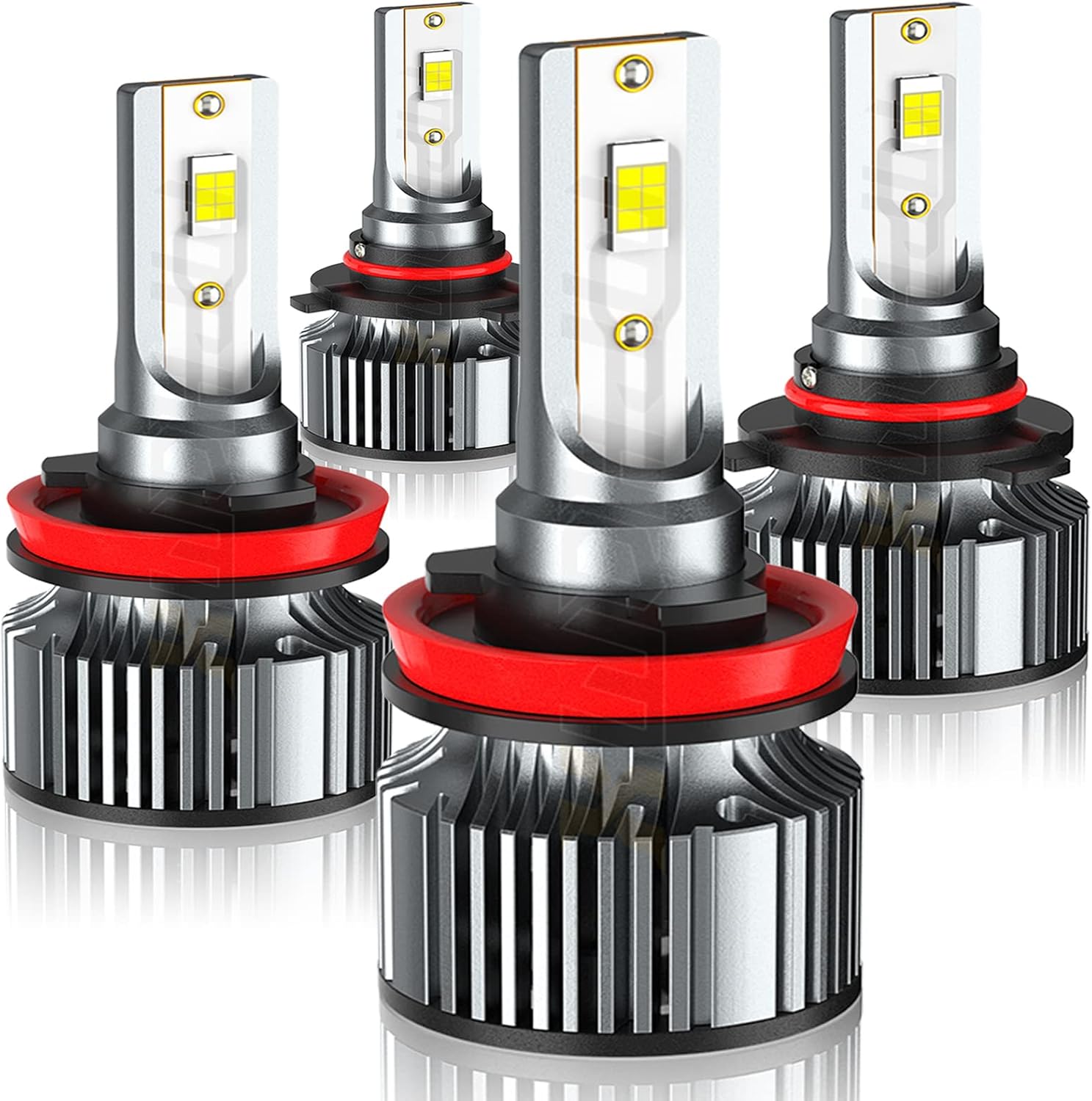 4 Pack LED Headlight Bulbs 9005 H11 - Gallery 5