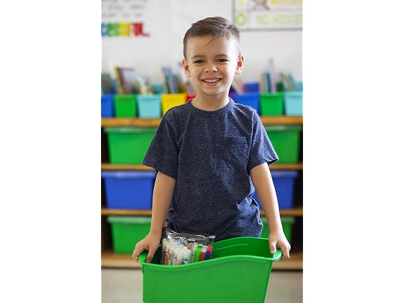 Storex Large Book Bin Green 6PK
