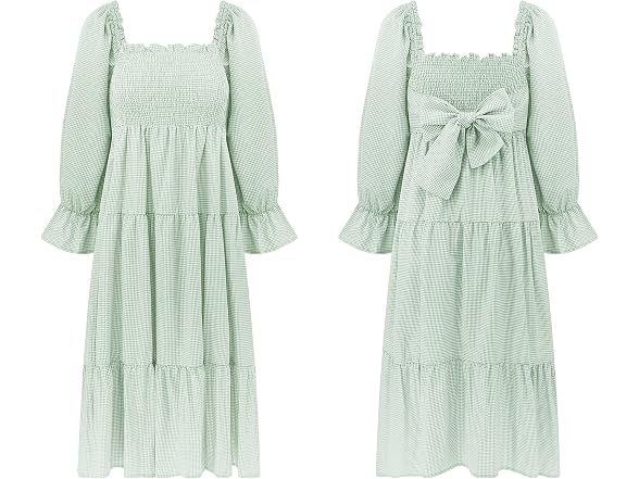 R.Vivimos Women (XL) Summer Cotton Puff Bow Dress