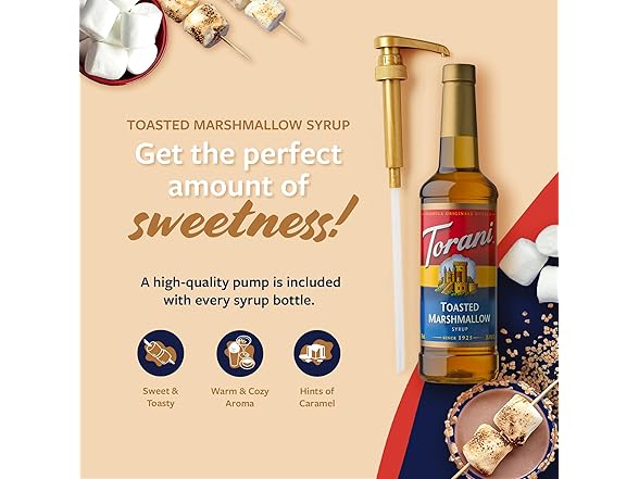Torani Coffee Syrup, Toasted Marshmallow Syrup