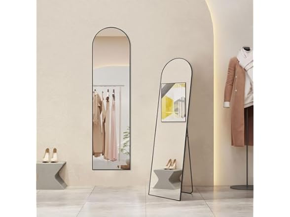 Homee Arched Full Length Mirror, 59"x 16" Black