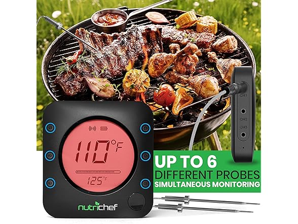 Nutrichef Bluetooth Meat Thermometer for