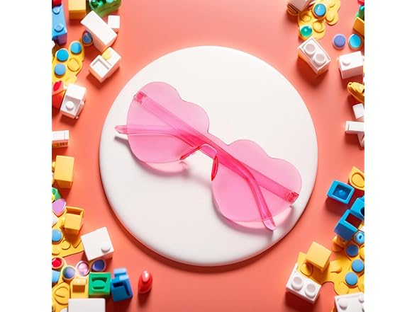 LIULIUBTY Heart Shaped Rimless Sunglasses