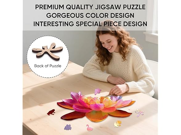 Ixfyloop Wooden Puzzles for Adults, Lucky Lotus