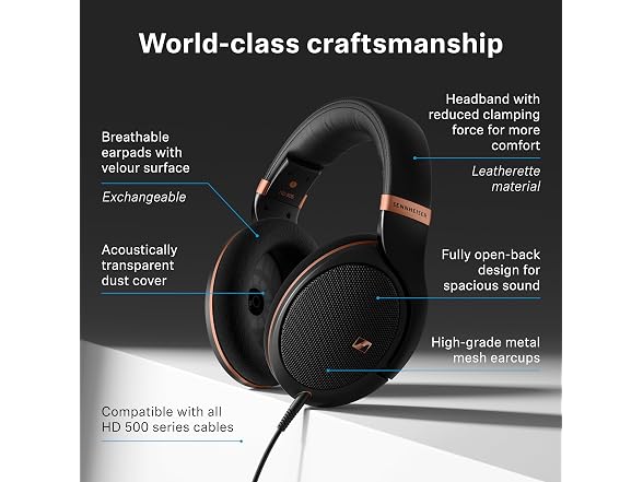 (NEW) Sennheiser HD 505 Wired Open-Back Audiophile Headphones