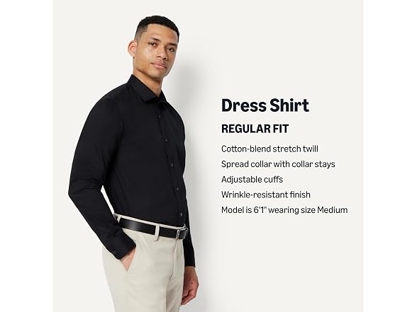 Amazon Essentials Men Stretch Wrinkle Free Dress Shit