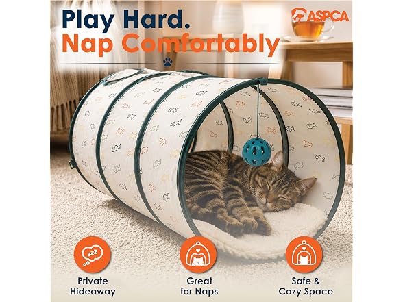 ASPCA Cat Tunnel with Rattle Toy