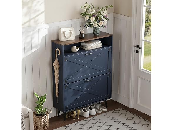 Shoe Storage Cabinet with 2 Flip Drawers
