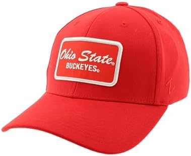 ZHATS Men's Standard NCAA Officially Licensed Fitted Hat ZH Patch Brick Team Color, Large