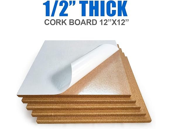 Corksidol Cork Board Tiles 12"x12"