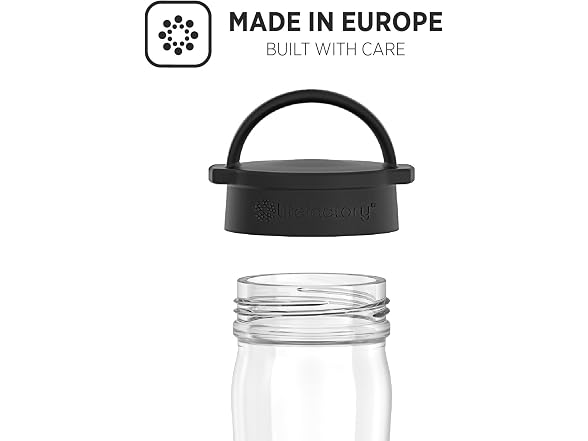 Lifefactory 16oz Glass Water Bottle with Classic Chug Cap, Set of 8