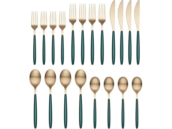 Cambridge Kiernan Forest Green 20-Piece Flatware Set