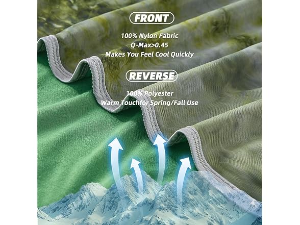 inhand Cooling Blanket Twin Dark Green