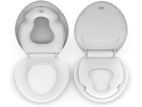 White Elongated Toilet Seat, Slow Close