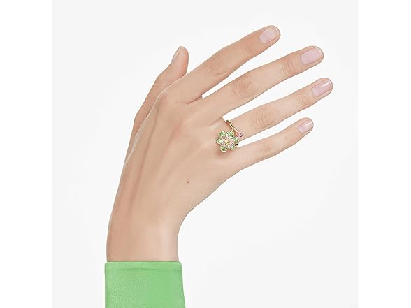 Swarovski Idyllia Flower Open Ring Grn