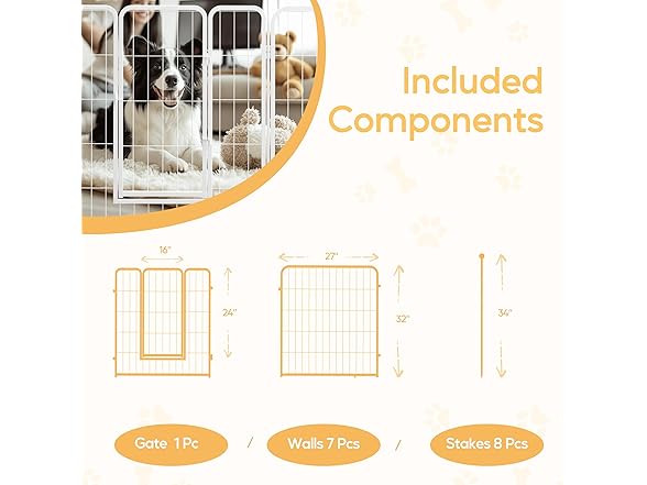 Dog Playpen 32 Inch 8 Panels