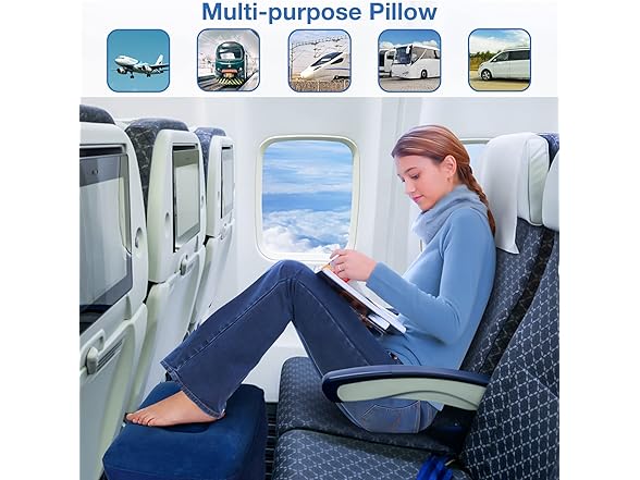 Inflatable Travel Foot Rest Pillow