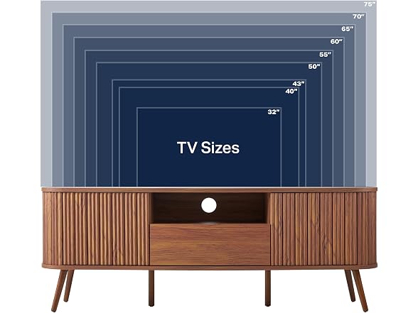 JONATHAN Y Damien 70 Curved TV Stand