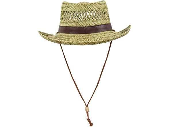 SUN & FUN Men (OS) Straw Flat Gambler Sun Hat Top