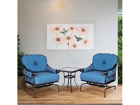 Four Seasons Courtyard Uptown 3 Piece Bistro Patio Furniture Set