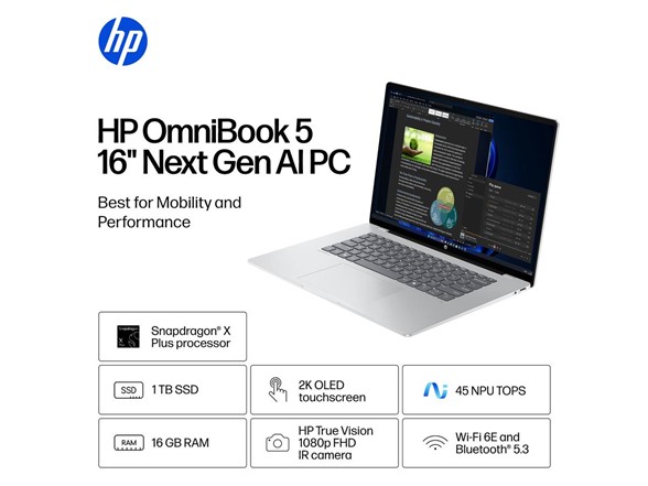 HP OmniBook 5 16" Touchscreen Copilot+ Laptop