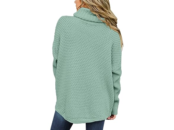 Dorose Women (M) Oversized Turtleneck Long Sweater
