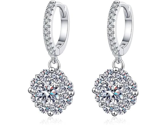 Moissanite Diamond Dangle Earrings
