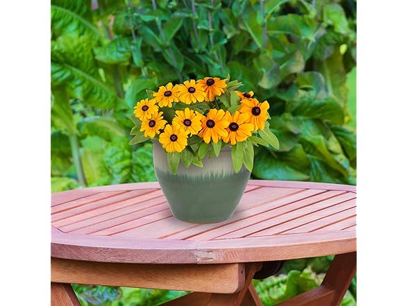 Sunnydaze Round Ceramic Planter - Set of 2