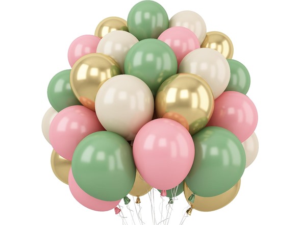 Sage Green Pink Balloon Set 120 Pack