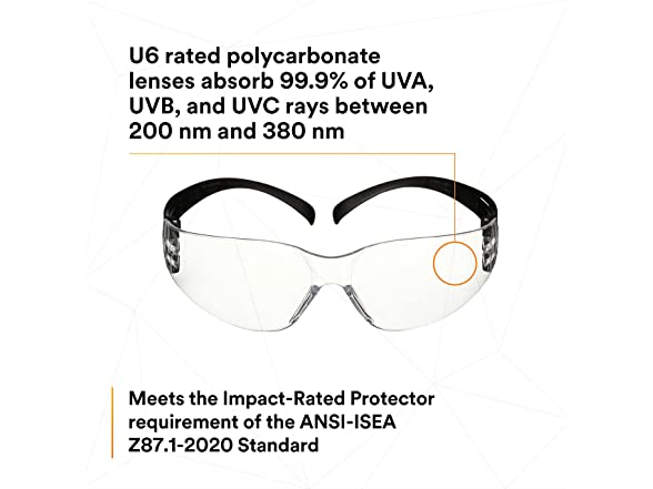3M Safety Glasses SecureFit 100 Series