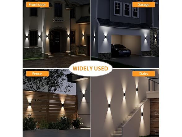 UGDLUCK BH-1051 Solar Wall Light Outdoor 2Pk Sconce