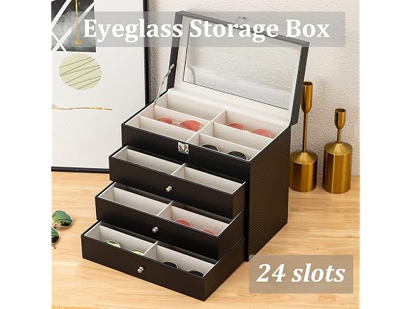 Wupyi Slots Eyeglass Sunglass Storage Box Layer