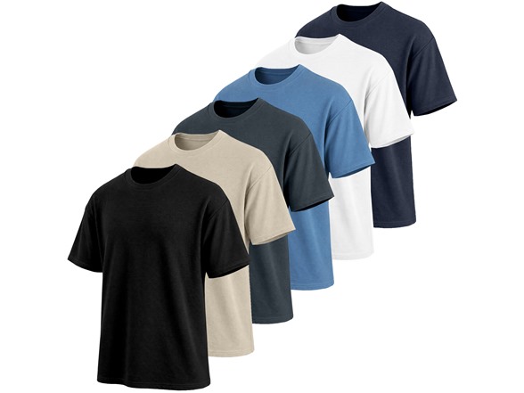 3Pk Mens Waffle Knit Drop Shoulder Tee