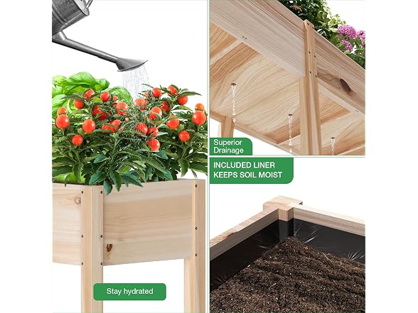 MIXC 333lbs Capacity Sturdy Wooden