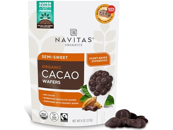 $7.99, Was $13.28, 39% Off! Navitas Organics Semi-Sweet Cacao Wafers dealfomo