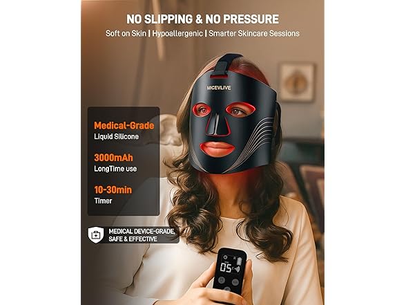 MICEYLIVE Red Light Therapy Mask for Face