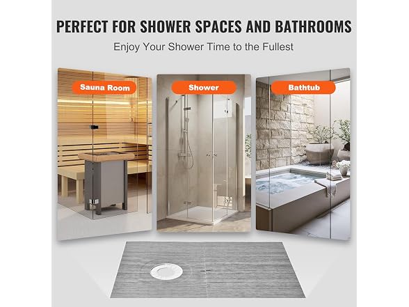 Shower Curb Kit, 60"x38" Shower Pan Kit with