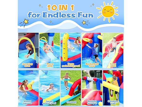 Hipicute Inflatable Waterslide Park Kit