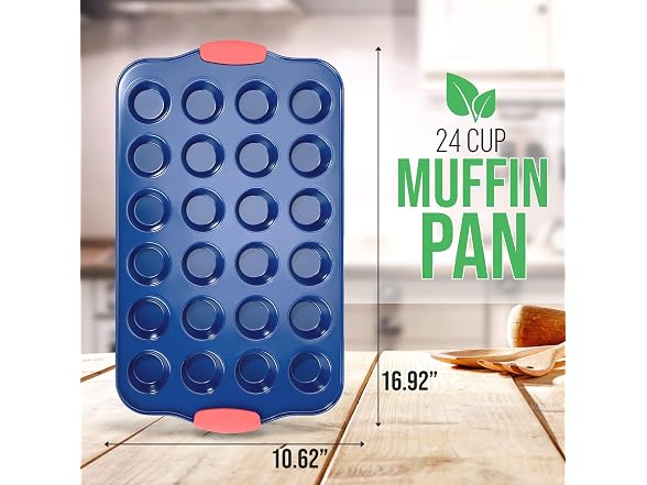 NutriChef 17” Nonstick Mini Muffin Pan Blue