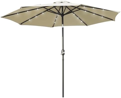LeisureMod SUBL-9CR Seirra Outdoor Umbrella Cream