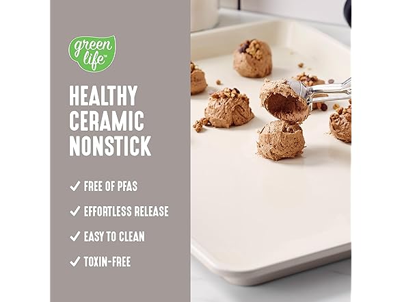 GreenLife Bakeware 18” x 13” Half Cookie Sheet Baking Pan